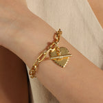 La Vie Parisienne-Scallop Heart Toggle Bracelet-Bracelets-Blue Ruby Jewellery-Vancouver Canada