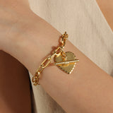 La Vie Parisienne-Scallop Heart Toggle Bracelet-Bracelets-Blue Ruby Jewellery-Vancouver Canada