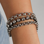 La Vie Parisienne-Mix Chain Crystal Bracelet-Bracelets-Blue Ruby Jewellery-Vancouver Canada