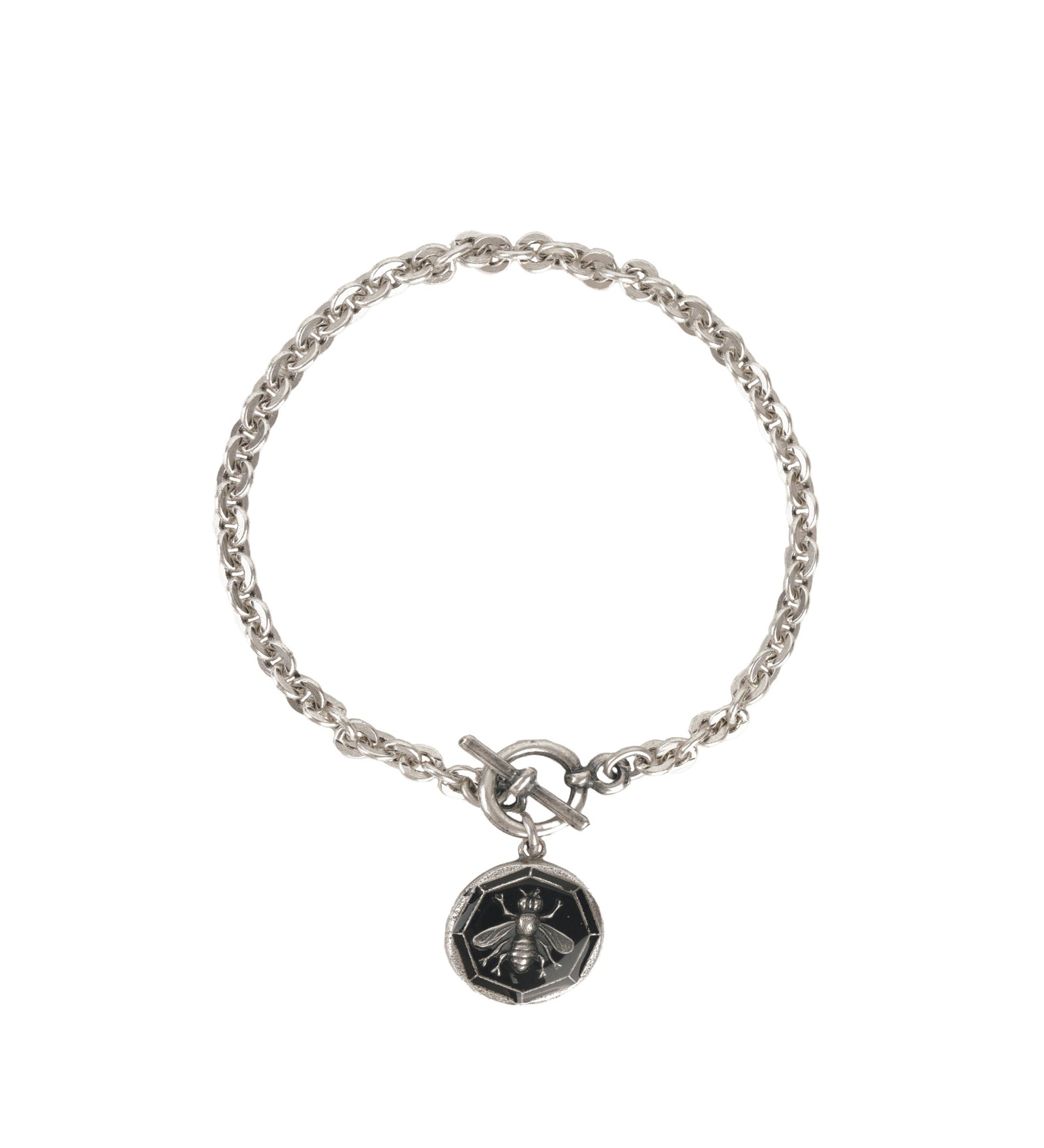 La Vie Parisienne-Bee Enamel Toggle Bracelet-Bracelets-Blue Ruby Jewellery-Vancouver Canada