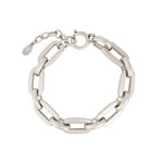 Large Paperclip Bracelet Antique Silver Plated