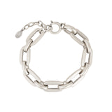 Large Paperclip Bracelet Antique Silver Plated