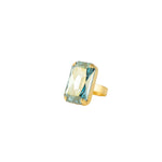 Forget Me Not Ring Antique 14k Gold Plated,  Blue Crystal / 7