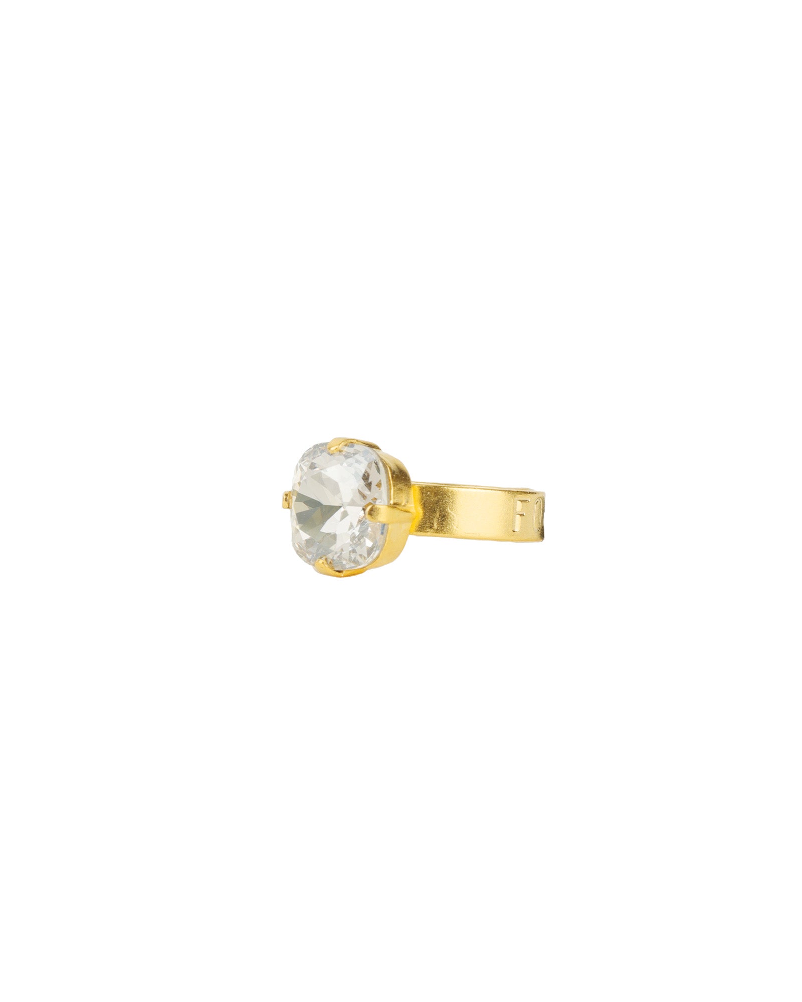 Forget Me Not Ring Antique 14k Gold Plated,  Shade Crystal / 7