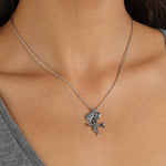 La Vie Parisienne-Swallow Heart Charm Necklace-Necklaces-Blue Ruby Jewellery-Vancouver Canada