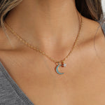 La Vie Parisienne-Moon & Stars Necklace-Necklaces-Blue Ruby Jewellery-Vancouver Canada