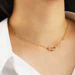 La Vie Parisienne-Pavé Carabiner Necklace-Necklaces-Blue Ruby Jewellery-Vancouver Canada