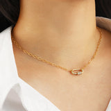 La Vie Parisienne-Pavé Carabiner Necklace-Necklaces-Blue Ruby Jewellery-Vancouver Canada