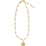 Butterfly Disc Necklace 14k Gold Plated, Crystal
