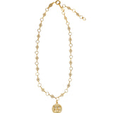 Butterfly Disc Necklace 14k Gold Plated, Crystal