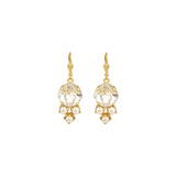 Three Pearl & Crystal Hook Earrings