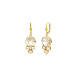 Three Pearl & Crystal Hook Earrings