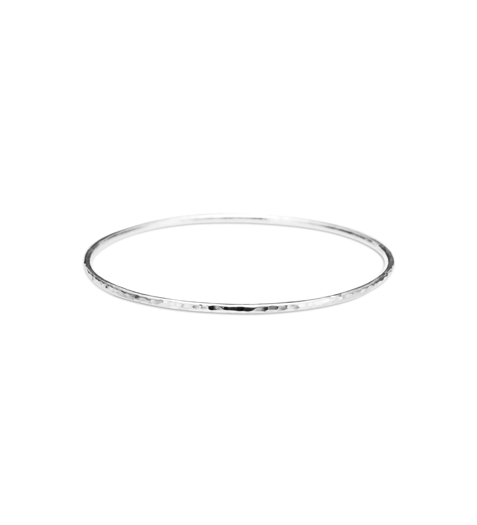 Hammer Textured Stacking Bangle Sterling Silver / MED
