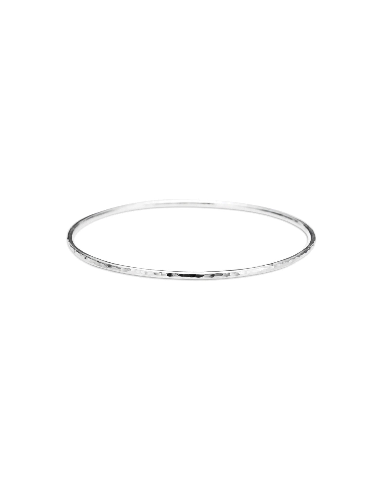 Hammer Textured Stacking Bangle Sterling Silver / MED