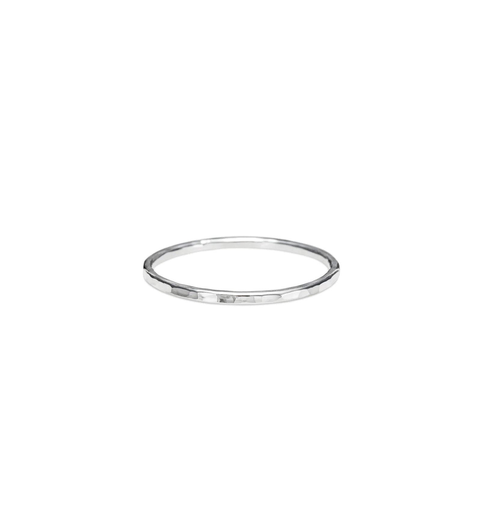 Hammer Textured Stacking Ring Sterling Silver / 3