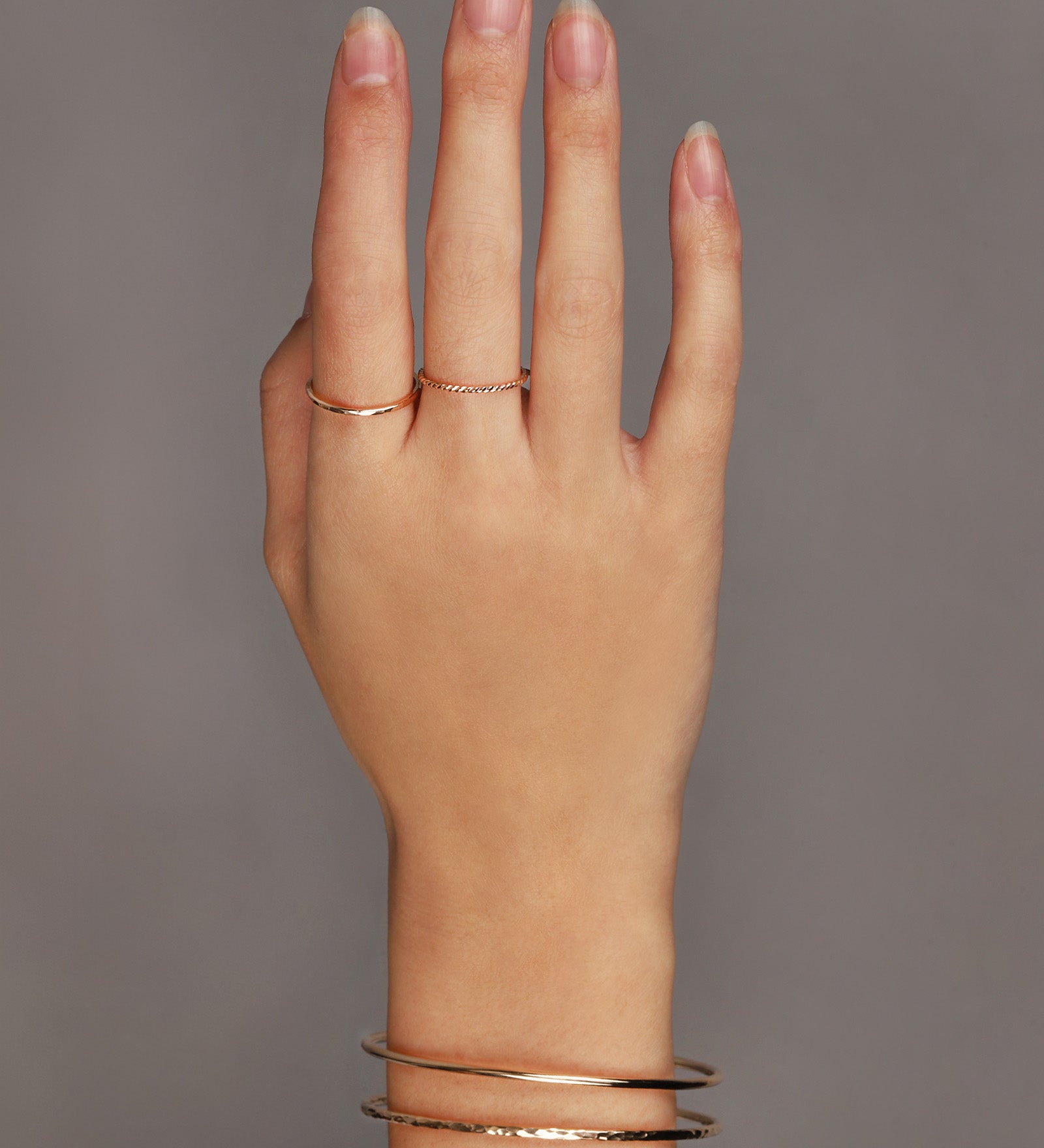 Mikel Grant-Hammer Textured Stacking Ring-Rings-Blue Ruby Jewellery-Vancouver Canada