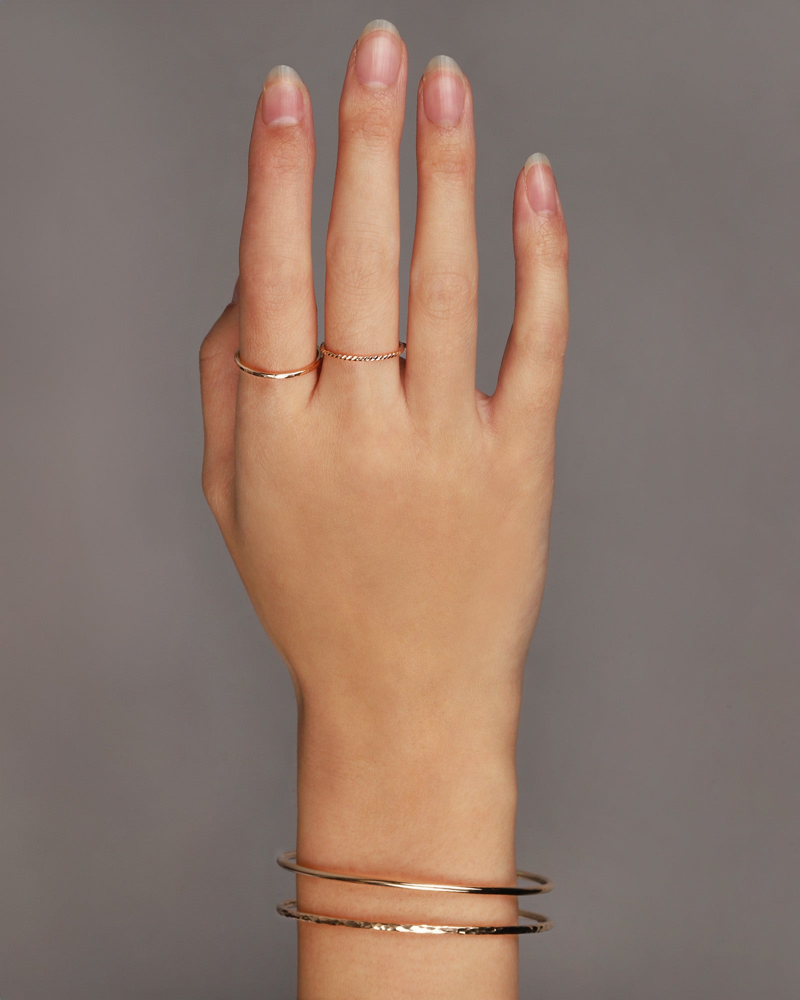 Mikel Grant-Hammer Textured Stacking Ring-Rings-Blue Ruby Jewellery-Vancouver Canada