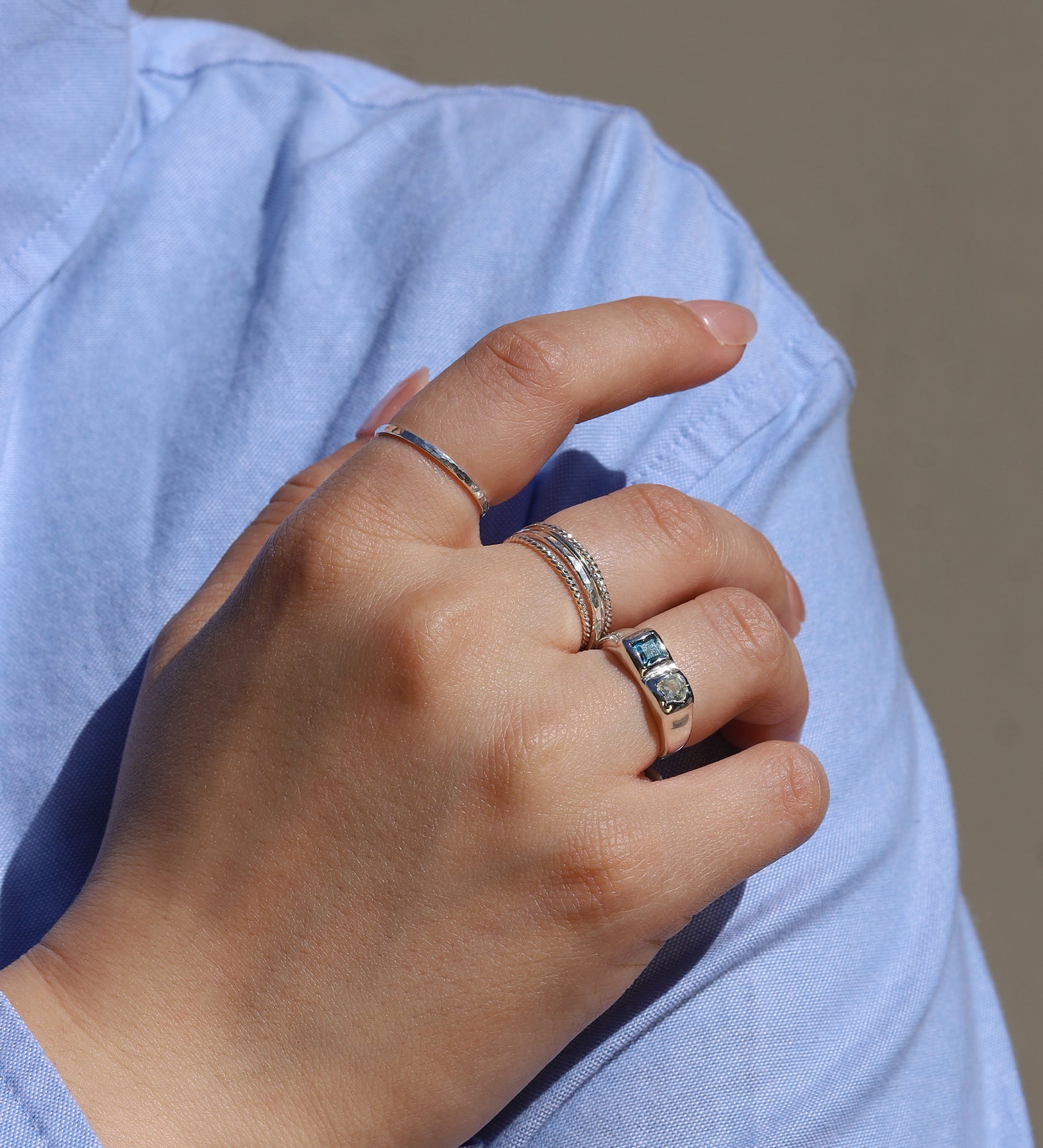 Mikel Grant-Twisted Stacking Ring-Rings-Blue Ruby Jewellery-Vancouver Canada