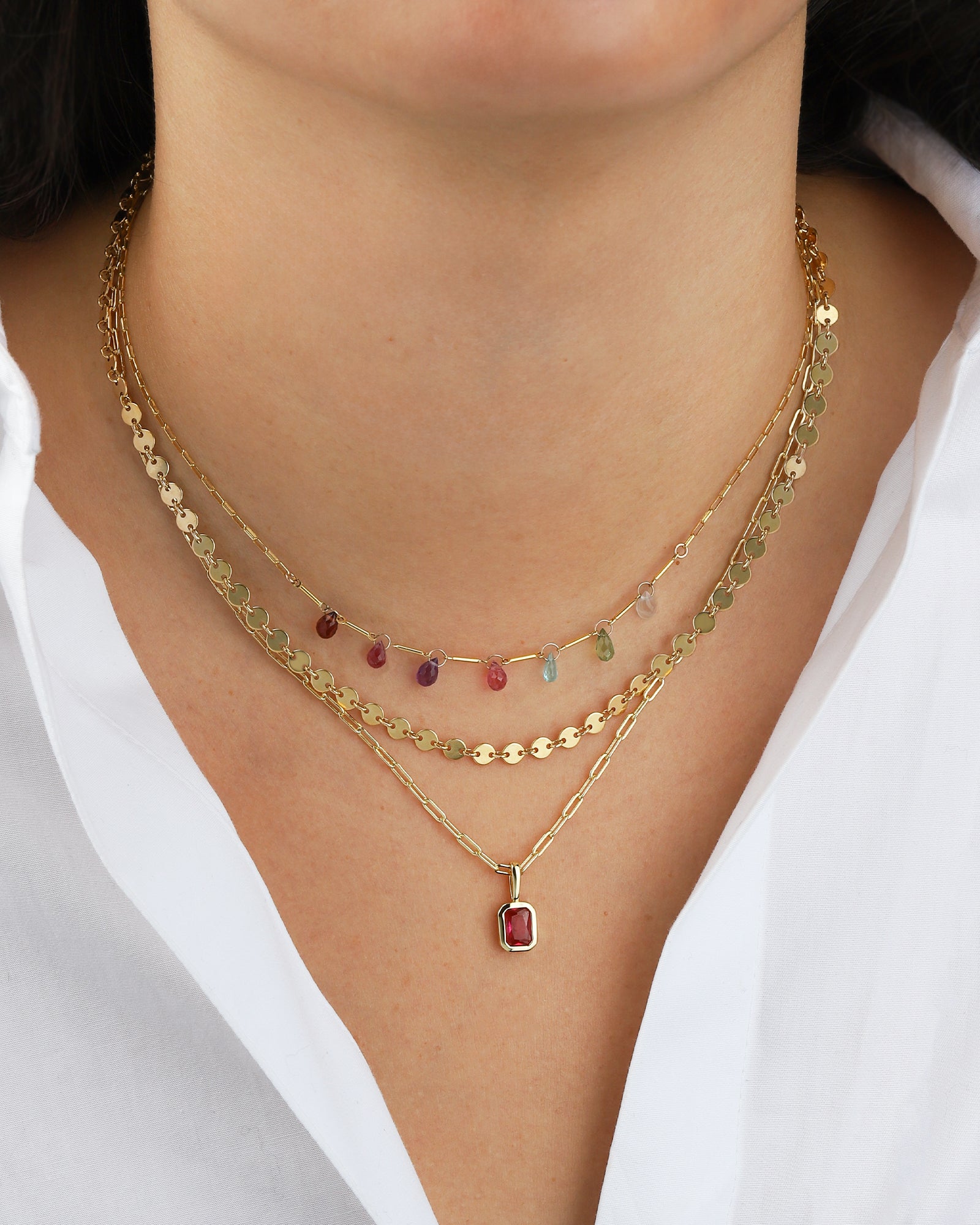 1948-Coin Chain Necklace-Necklaces-Blue Ruby Jewellery-Vancouver Canada