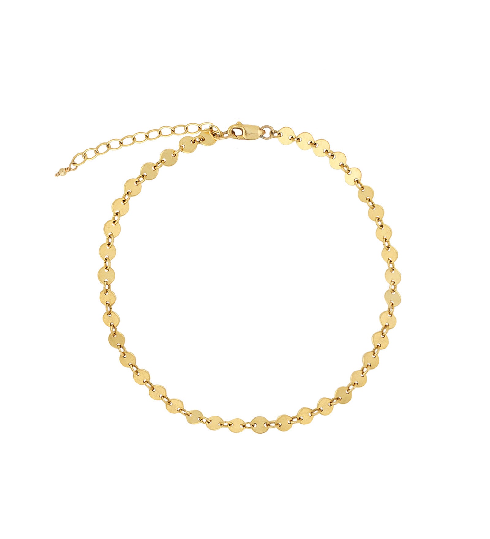 1948-Coin Chain Anklet-Anklets-14k Gold Filled-Blue Ruby Jewellery-Vancouver Canada