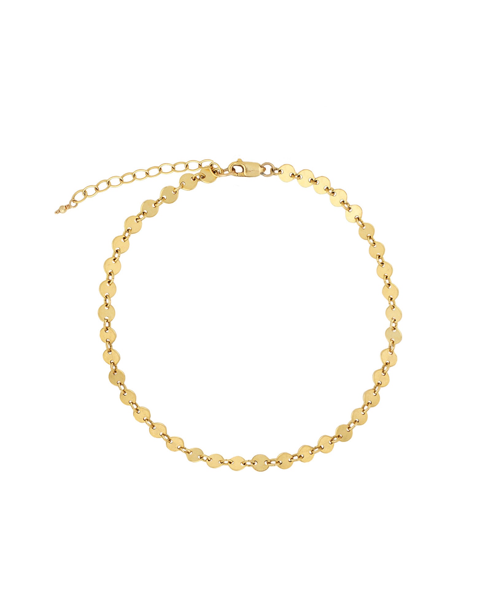 1948-Coin Chain Anklet-Anklets-14k Gold Filled-Blue Ruby Jewellery-Vancouver Canada