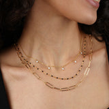 1948-Five Stationed CZ Drop Necklace-Necklaces-Blue Ruby Jewellery-Vancouver Canada