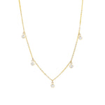 1948-Five Stationed CZ Drop Necklace-Necklaces-14k Gold Filled-Blue Ruby Jewellery-Vancouver Canada
