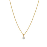1948-Single CZ Drop Necklace-Necklaces-14k Gold Filled, Cubic Zirconia-3mm-Blue Ruby Jewellery-Vancouver Canada