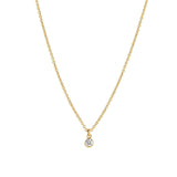 1948-Single CZ Drop Necklace-Necklaces-14k Gold Filled, Cubic Zirconia-3mm-Blue Ruby Jewellery-Vancouver Canada