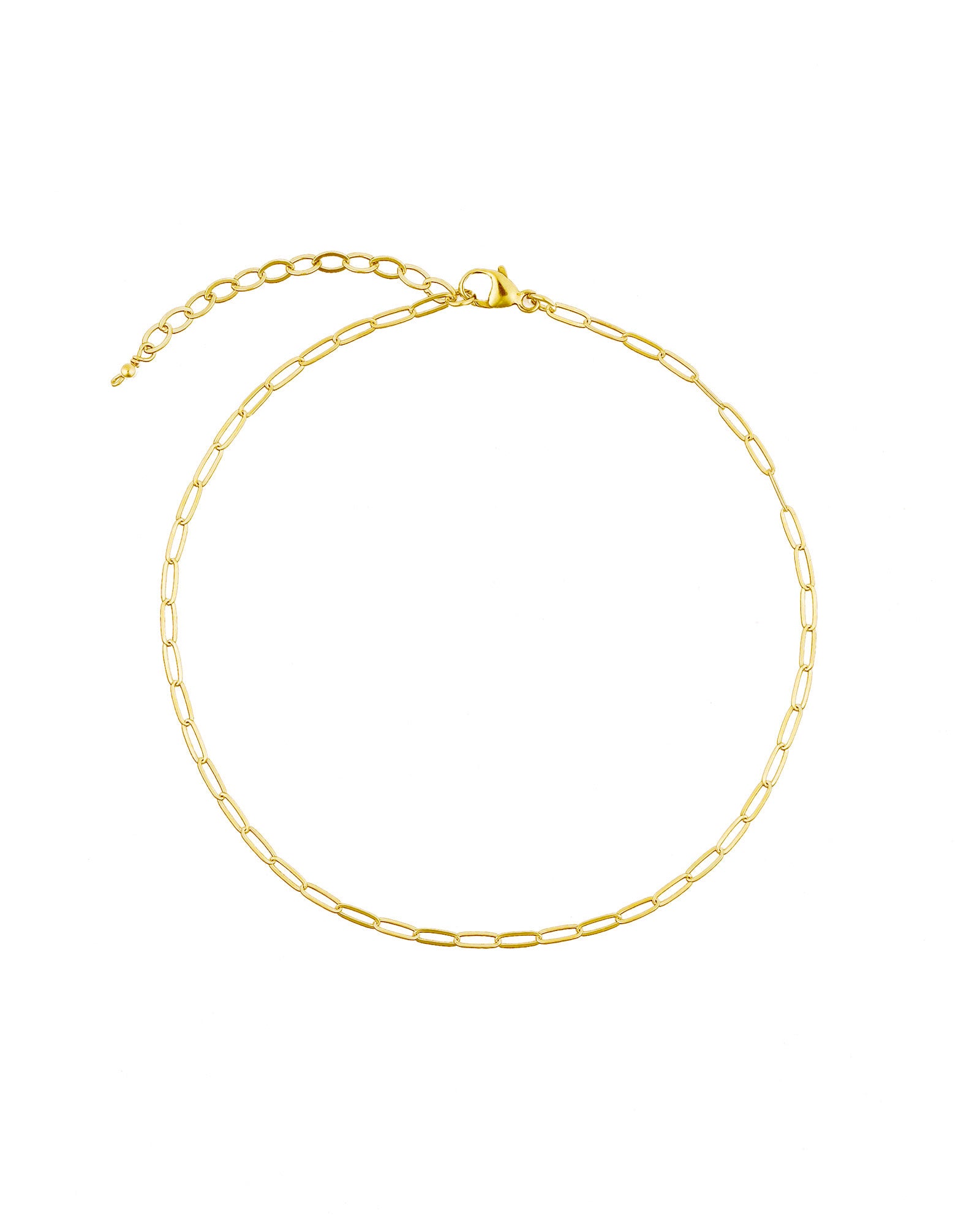 1948-Paperclip Chain Anklet | XS-Anklets-14k Gold Filled-Blue Ruby Jewellery-Vancouver Canada