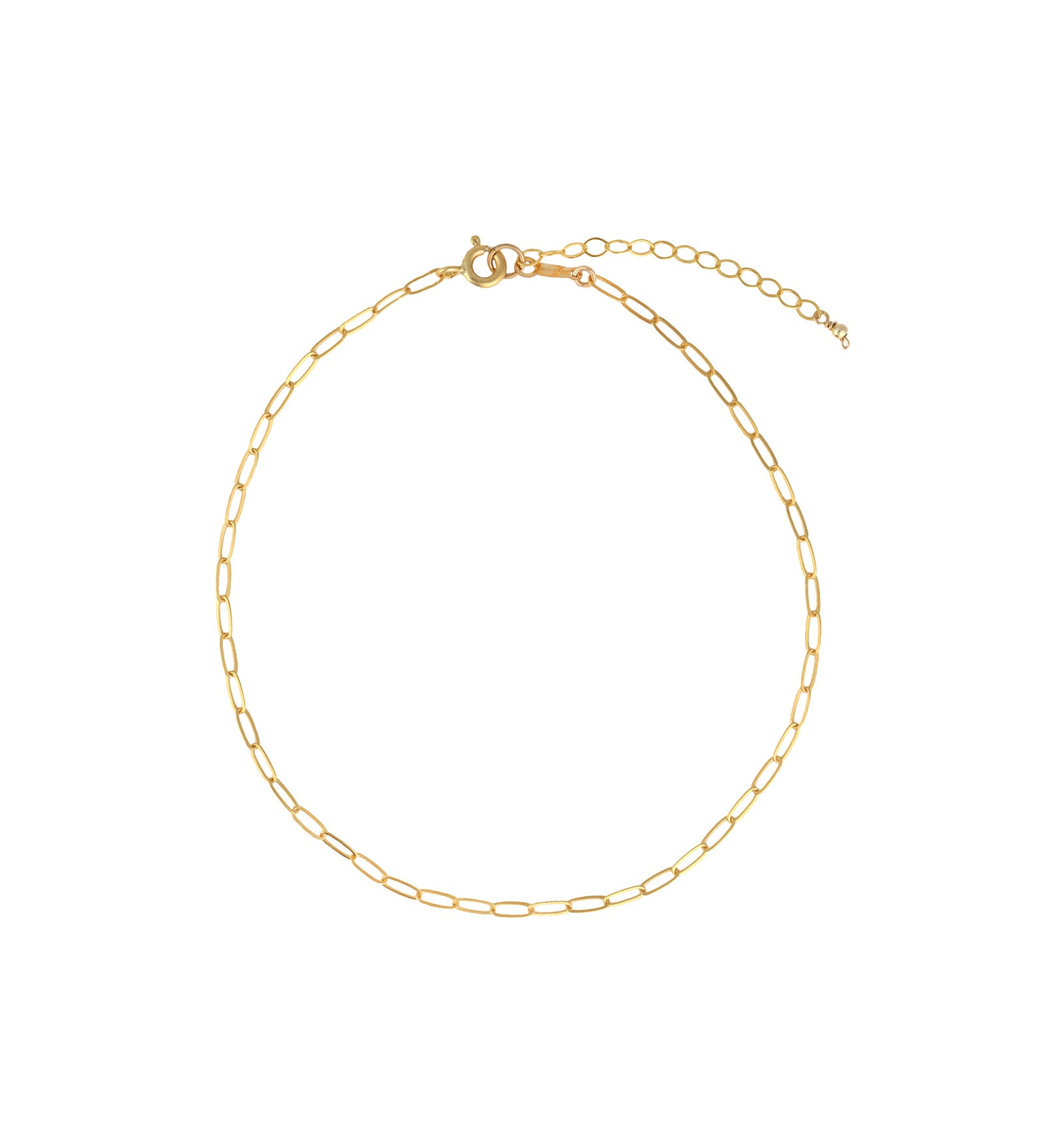 1948-Paperclip Chain Anklet | XS-Anklets-14k Gold Filled-Blue Ruby Jewellery-Vancouver Canada