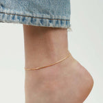 1948-Square Box Chain Anklet-Anklets-Blue Ruby Jewellery-Vancouver Canada