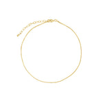 1948-Square Box Chain Anklet-Anklets-14k Gold Filled-Blue Ruby Jewellery-Vancouver Canada