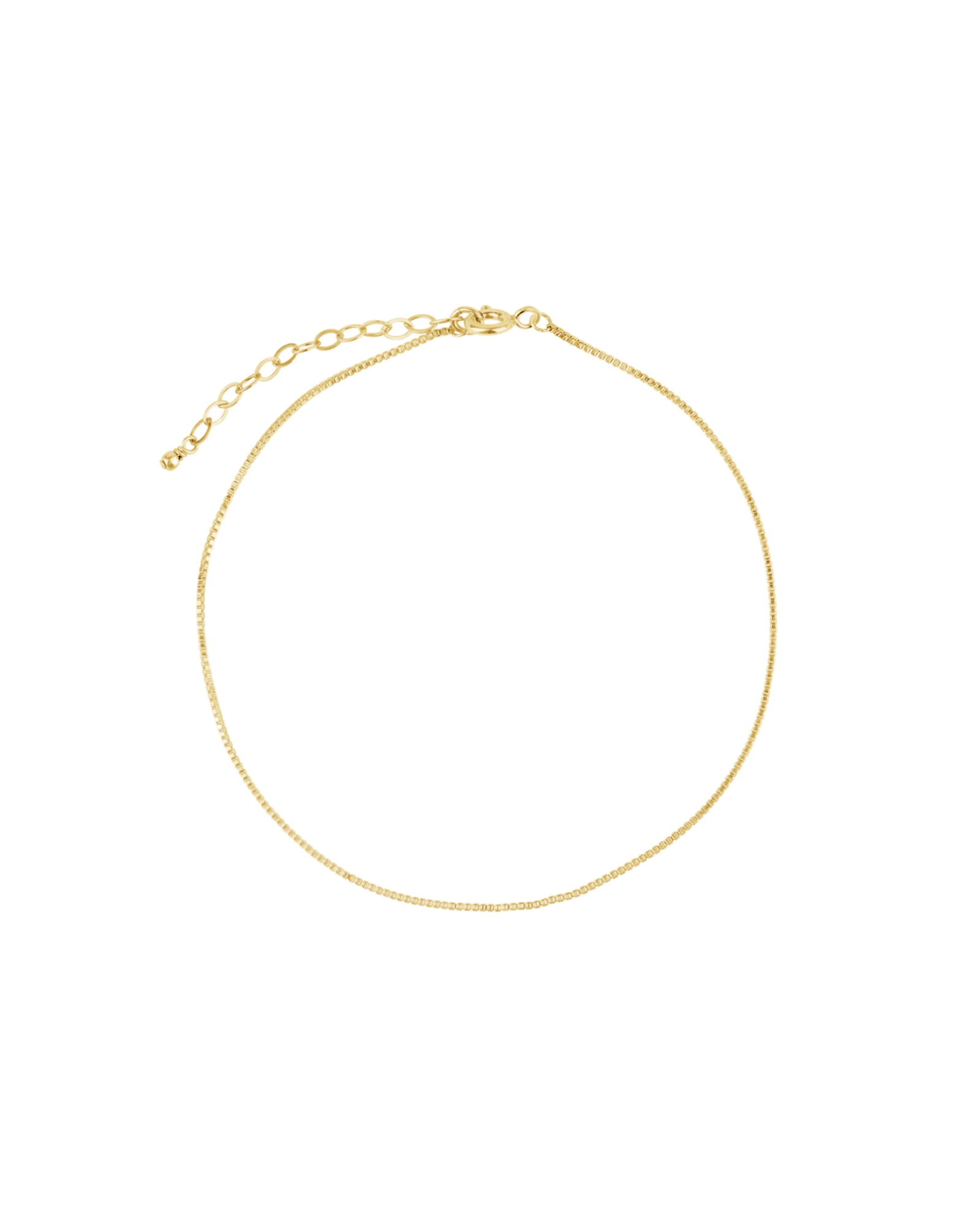 1948-Square Box Chain Anklet-Anklets-14k Gold Filled-Blue Ruby Jewellery-Vancouver Canada