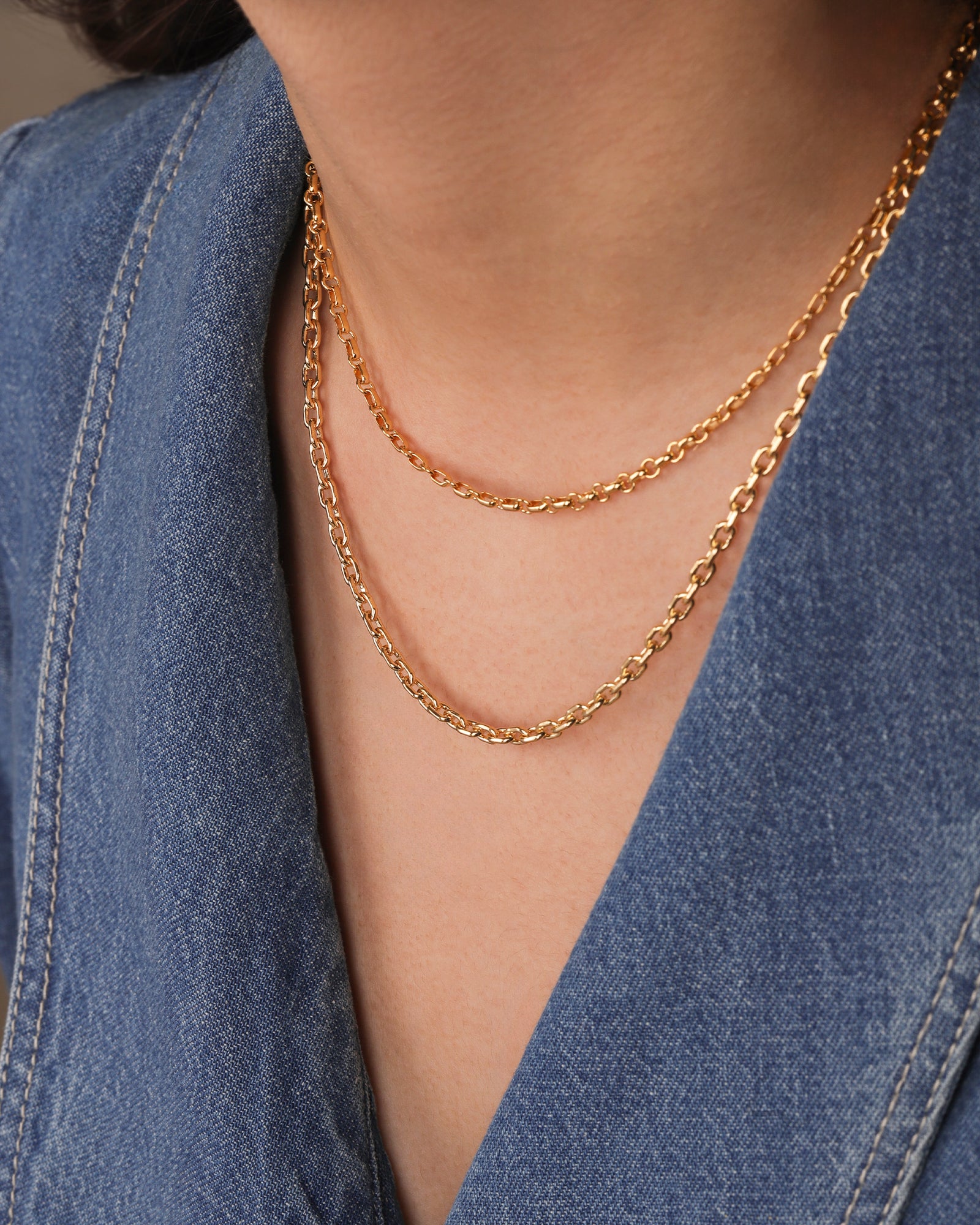 1948-Rectangle Link Necklace-Necklaces-Blue Ruby Jewellery-Vancouver Canada