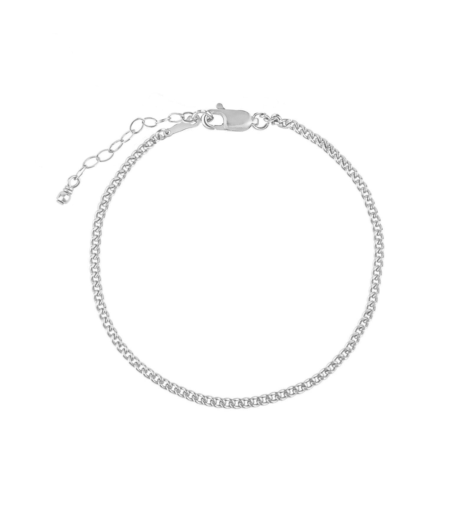 1948-Curb Chain Bracelet | Small-Bracelets-Sterling Silver-Blue Ruby Jewellery-Vancouver Canada