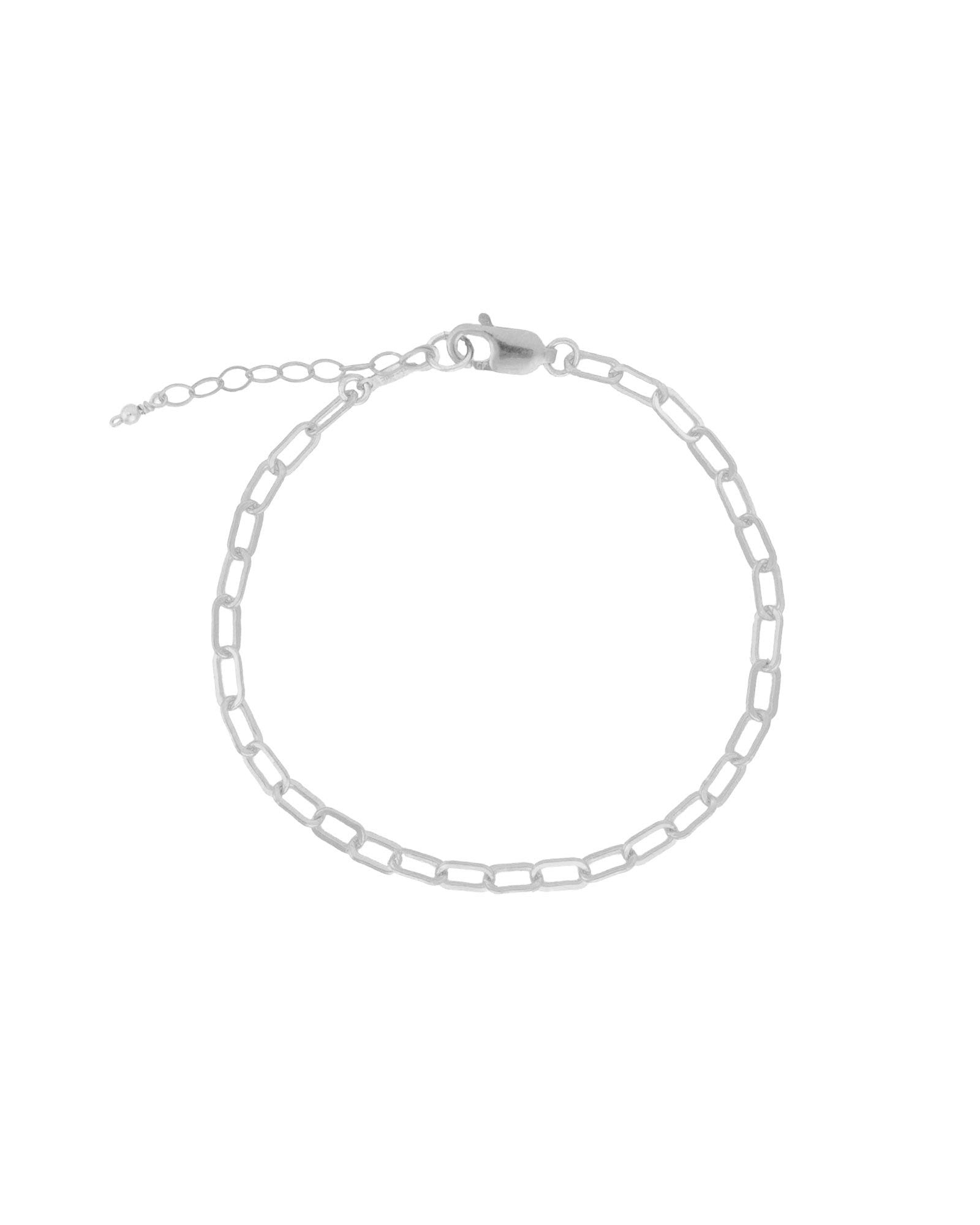 1948-Paperclip Chain Bracelet | Small-Bracelets-Sterling Silver-Blue Ruby Jewellery-Vancouver Canada