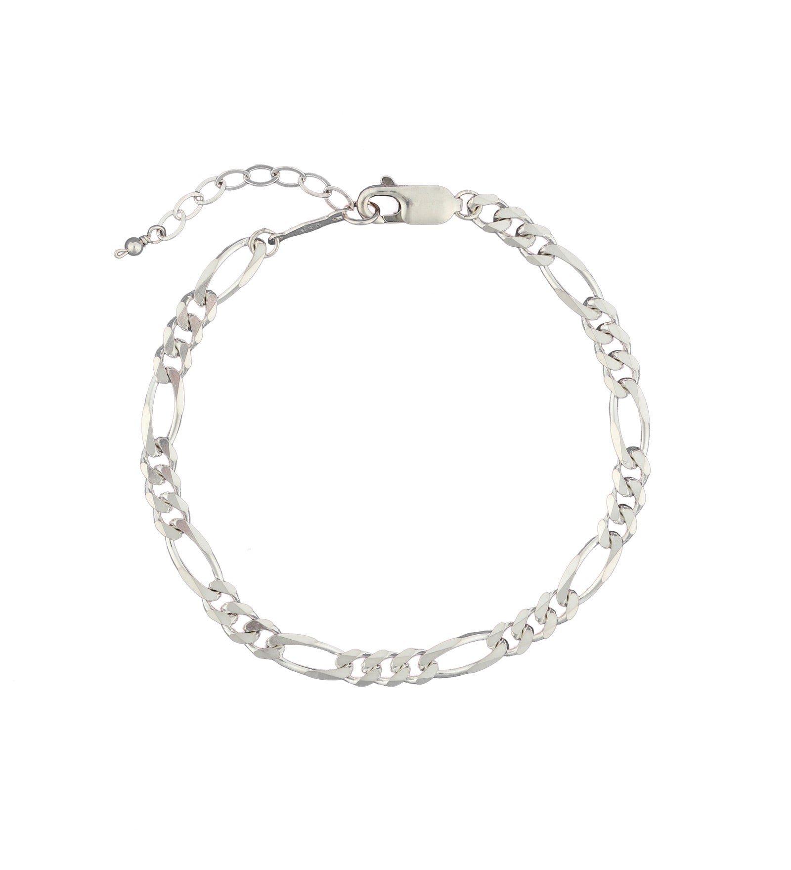 Figaro Chain Bracelet | XL Sterling Silver
