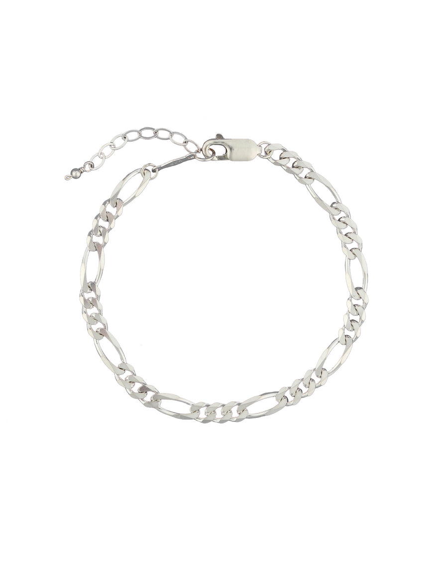 Figaro Chain Bracelet | XL Sterling Silver