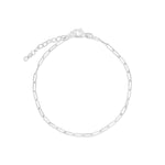 1948-Paperclip Chain Bracelet | XS-Bracelets-Sterling Silver-Blue Ruby Jewellery-Vancouver Canada