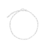 1948-Paperclip Chain Bracelet | XS-Bracelets-Sterling Silver-Blue Ruby Jewellery-Vancouver Canada