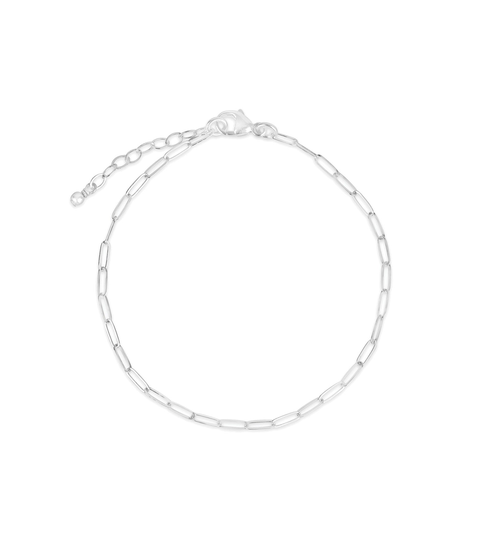 1948-Paperclip Chain Bracelet | XS-Bracelets-Sterling Silver-Blue Ruby Jewellery-Vancouver Canada