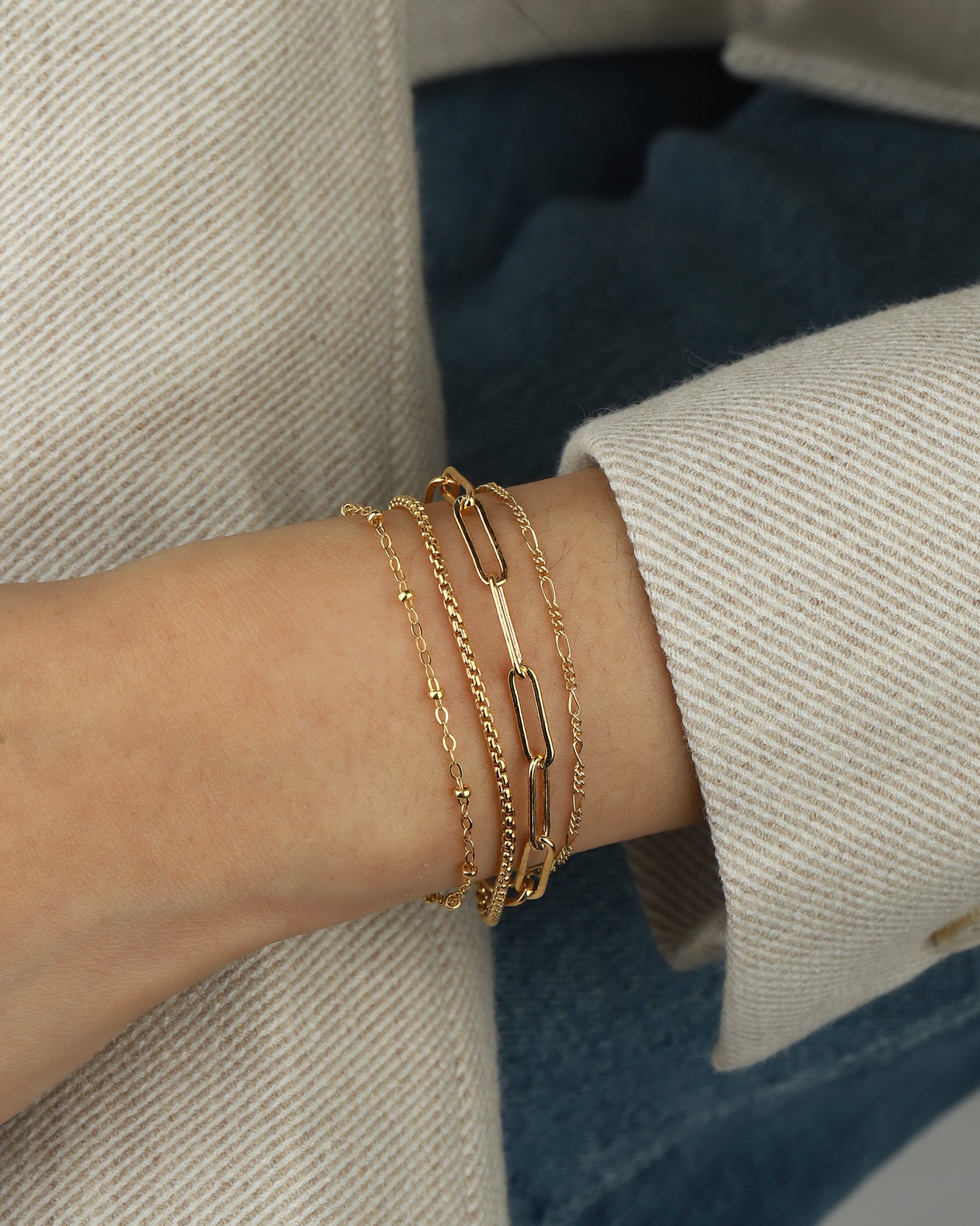 1948-Paperclip Chain Bracelet | Large-Bracelets-14k Gold Filled-Blue Ruby Jewellery-Vancouver Canada