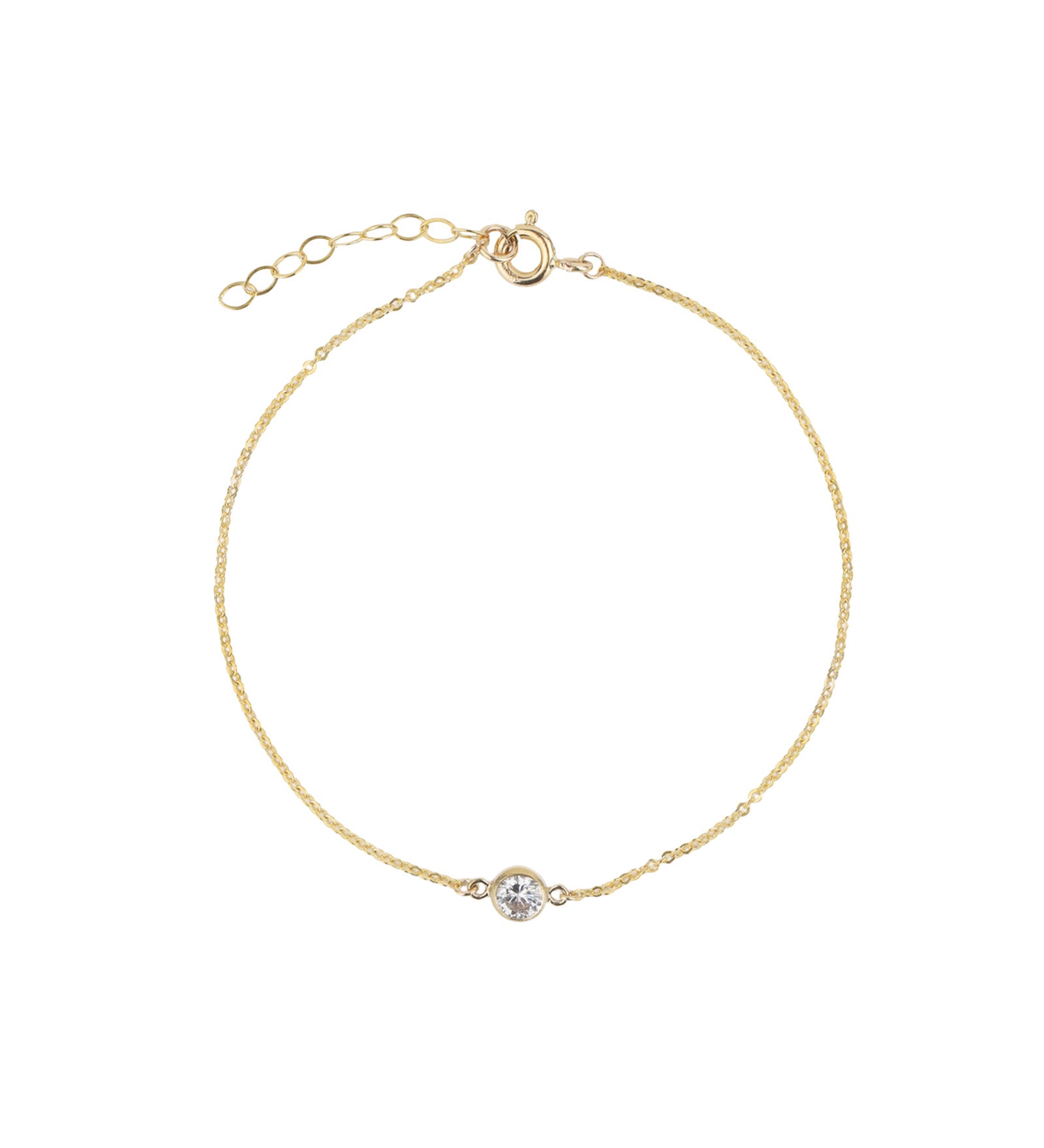 1948-Single 4mm CZ Bracelet-Bracelets-14k Gold Filled, Cubic Zirconia-Blue Ruby Jewellery-Vancouver Canada