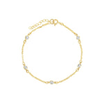 1948-CZ Station Bracelet-Bracelets-14k Gold Filled, Cubic Zirconia-Blue Ruby Jewellery-Vancouver Canada