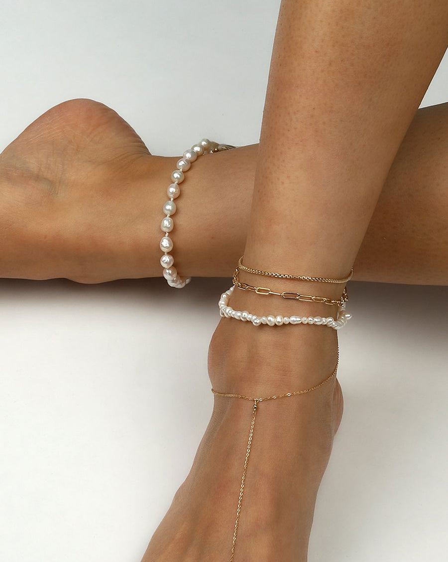 1948-Paperclip Chain Anklet | Medium-Anklets-14k Gold Filled-Blue Ruby Jewellery-Vancouver Canada