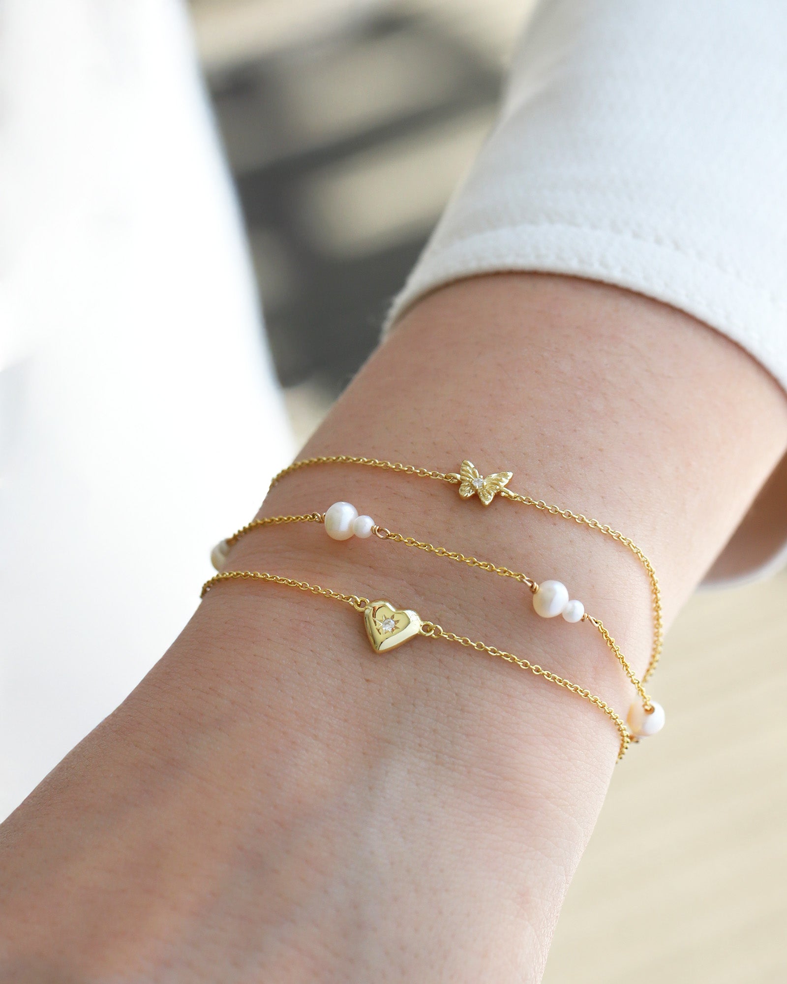 Poppy Rose-Double Station Pearl Bracelet-Bracelets-Blue Ruby Jewellery-Vancouver Canada