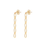1948-Long Short Chain Drop Studs-Earrings-14k Gold Filled-Blue Ruby Jewellery-Vancouver Canada
