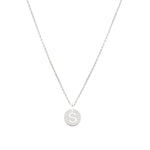 Disc Initial Necklace Sterling Silver / S