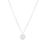 Disc Initial Necklace Sterling Silver / S